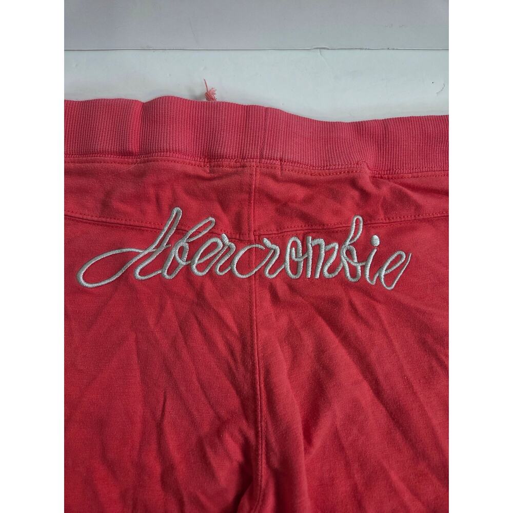 Abercrombie and Fitch Y2k Crop Embroidered Sweat Pants Pink Large - Picture 7 of 9